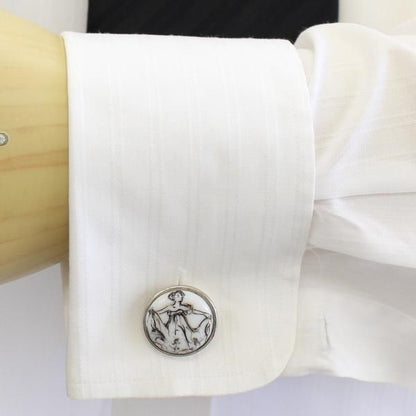 【Mr.G】Flou・アール・デコ調踊る女性のカフス(カフリンクス/カフスボタン)