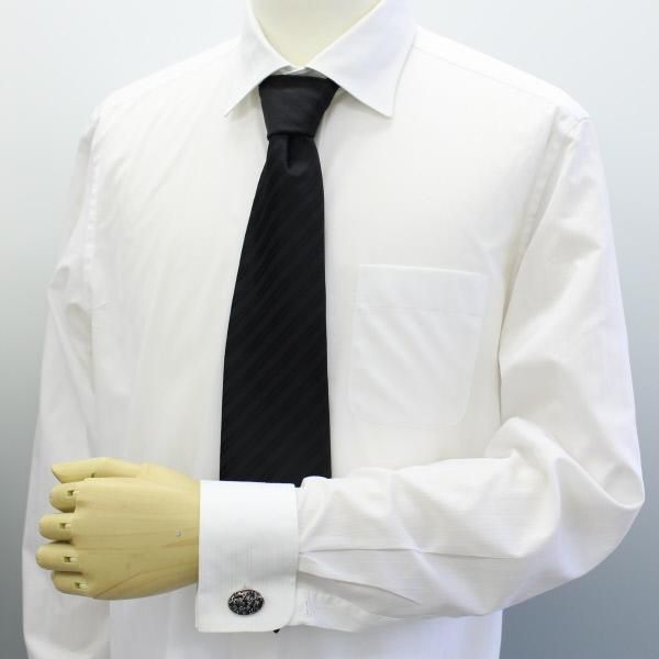 【Mr.G】ブラック×シルバー・ペイズリーのカフス(カフリンクス/カフスボタン)