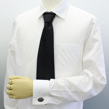 【Mr.G】ブラック×シルバー・ペイズリーのカフス(カフリンクス/カフスボタン)