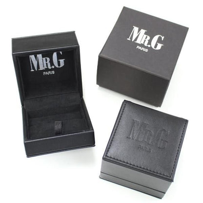 【Mr.G】ブラック×シルバー・ペイズリーのカフス(カフリンクス/カフスボタン)