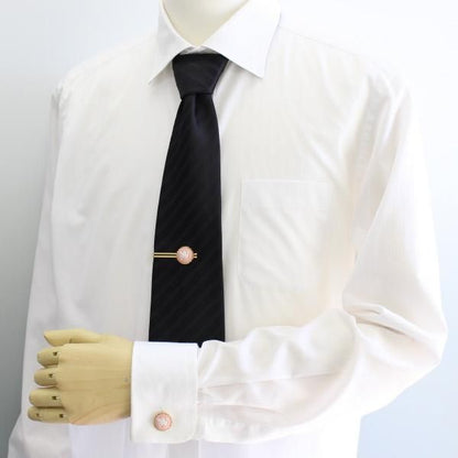 取寄品【陶華・TOHCA】ゴールド・ラウンド・ペガサスカメオ・ピンクのカフス(カフリンクス/カフスボタン)
