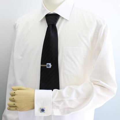 取寄品【陶華・TOHCA】ゴールド・スクウェア・ライオンカメオ・ブルーのカフス(カフリンクス/カフスボタン)