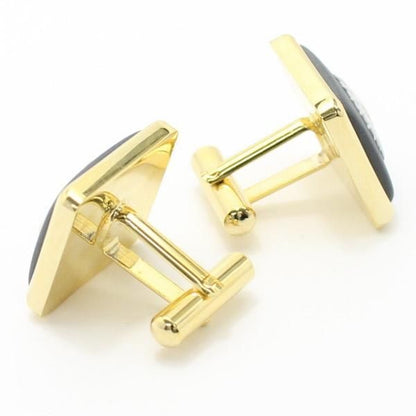 取寄品【陶華・TOHCA】ゴールド・スクウェア・ライオンカメオ・グレーのカフス(カフリンクス/カフスボタン)