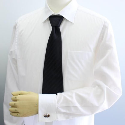 【MONART】オーバル・カラフルフラワー・ブラックエナメルのカフス(カフリンクス/カフスボタン)