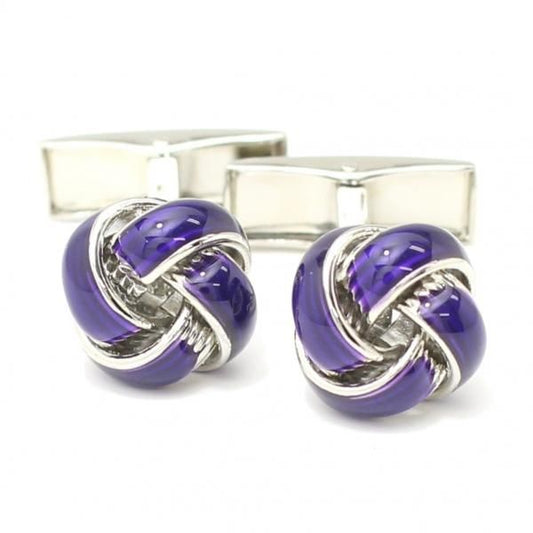 パープル・ノット・エナメルのカフス(カフリンクス/カフスボタン)