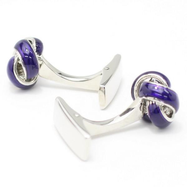 パープル・ノット・エナメルのカフス(カフリンクス/カフスボタン)