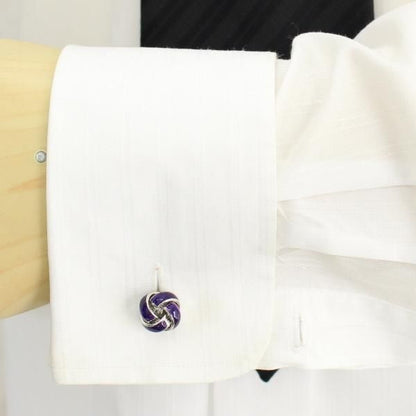 パープル・ノット・エナメルのカフス(カフリンクス/カフスボタン)