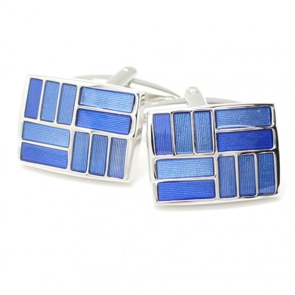 ブルーグラデーションの爽やかカフス(カフリンクス/カフスボタン)