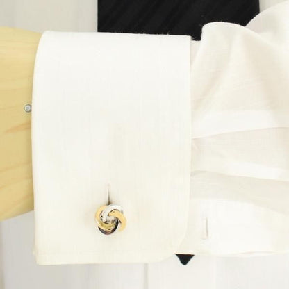 シルバー×ゴールドの結び目カフス(カフリンクス/カフスボタン)