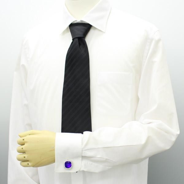 スクエア・きらきらストーン×ブルーストーンのカフス(カフリンクス/カフスボタン)