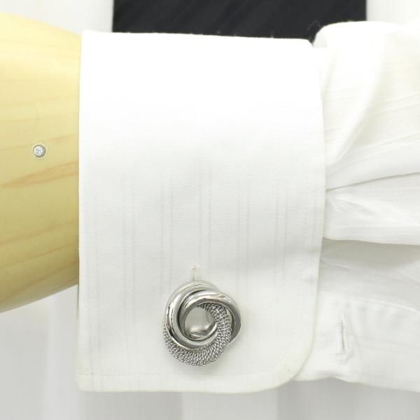 ボリュームノットのスタイリッシュカフス(カフリンクス/カフスボタン)