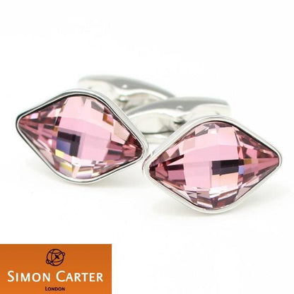【サイモン･カーター】LEMON・スワロフスキークリスタル・ピンクのカフス(カフリンクス/カフスボタン)