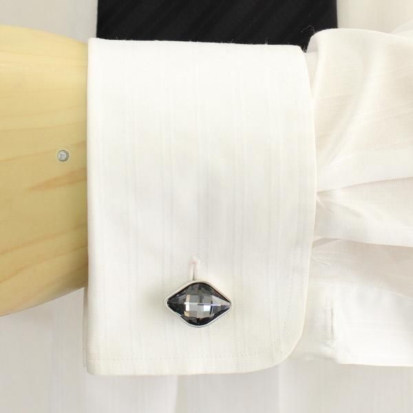 【サイモン･カーター】LEMON・スワロフスキークリスタル・シルバーのカフス(カフリンクス/カフスボタン)