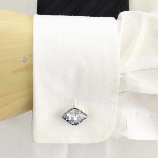 【サイモン･カーター】LEMON・スワロフスキークリスタル・ブルーのカフス(カフリンクス/カフスボタン)