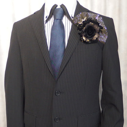 Available in 4 Colors Men's Corsage Gold Lame Gorgeous Flower Corsage for Men