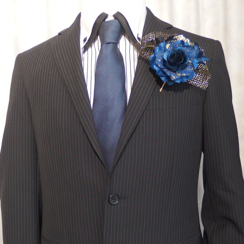 Available in 4 Colors Men's Corsage Gold Lame Gorgeous Flower Corsage for Men