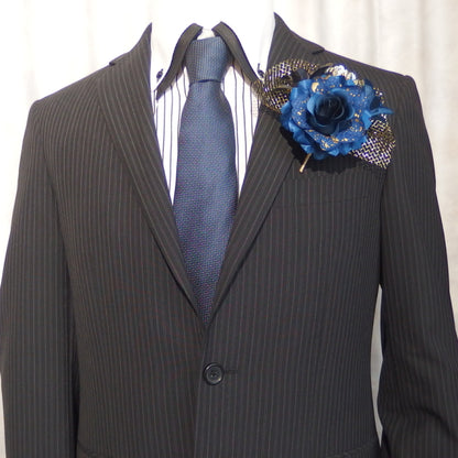 Available in 4 Colors Men's Corsage Gold Lame Gorgeous Flower Corsage for Men