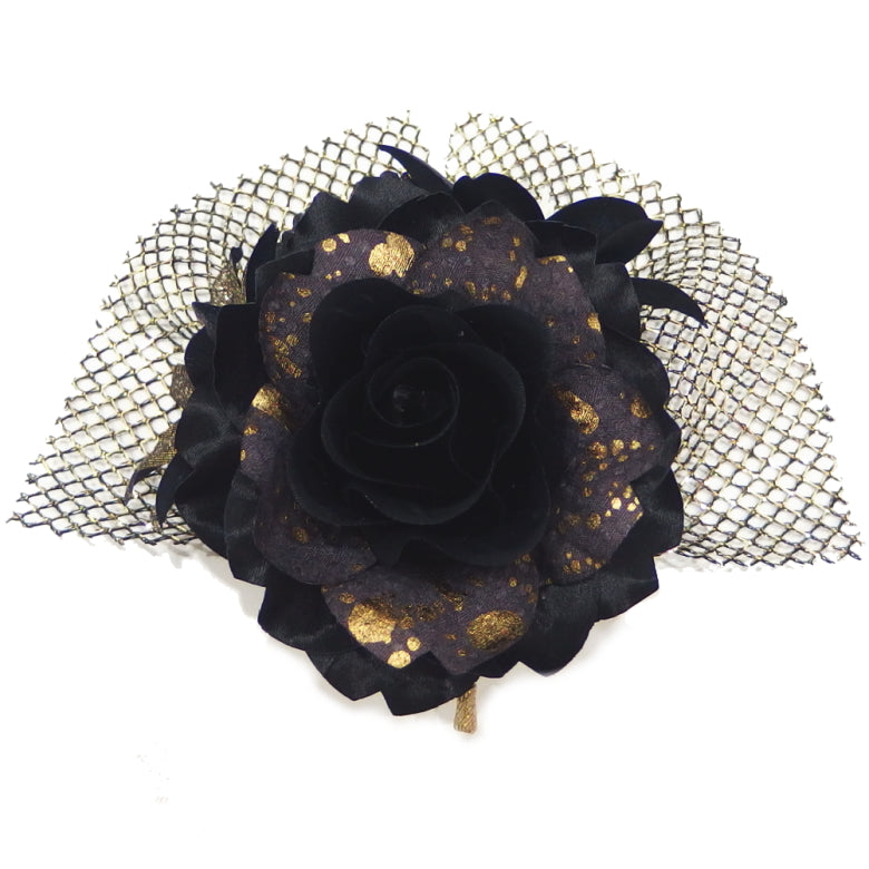 Available in 4 Colors Men's Corsage Gold Lame Gorgeous Flower Corsage for Men