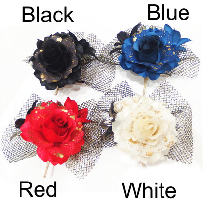 Available in 4 Colors Men's Corsage Gold Lame Gorgeous Flower Corsage for Men