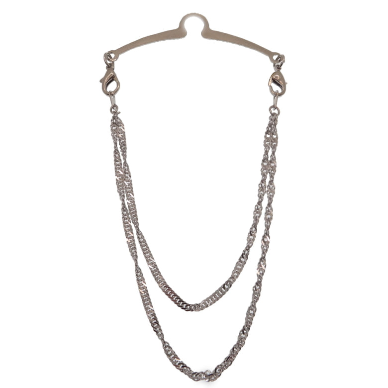 Narrow ties and V-zones are fine too!! Interchangeable tie chain
