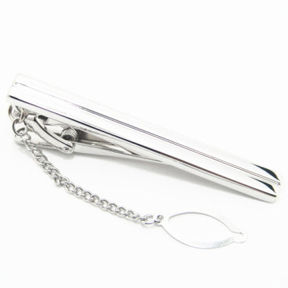 Engravable / Tie Bar with Chain - 2 Colors / Glossy Line (Tie Bar)