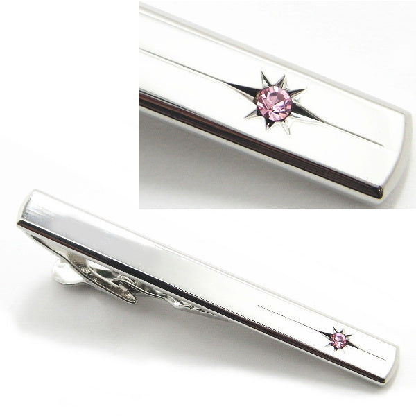 Tie pin with stones available in 7 colors for a stylish look in any setting