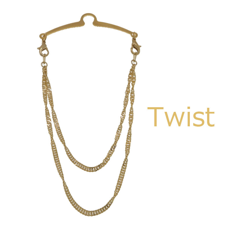 Narrow ties and V-zones are fine too!! Interchangeable tie chain