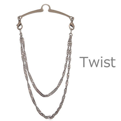 Narrow ties and V-zones are fine too!! Interchangeable tie chain