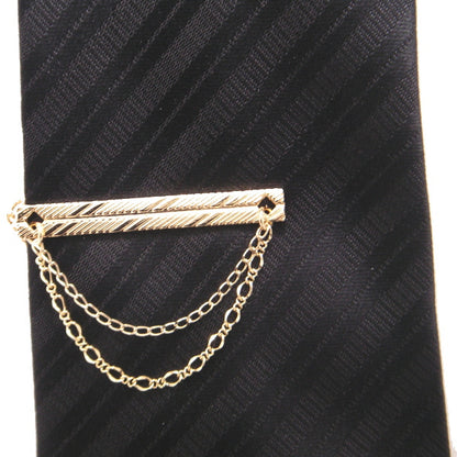 4 Types in Total - Tie Clip with a Striped Design - with/without Chain Tie Clip