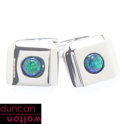 【Duncan Walton】OPAL・スクエア・グリーンオパールのカフス(カフリンクス/カフスボタン)