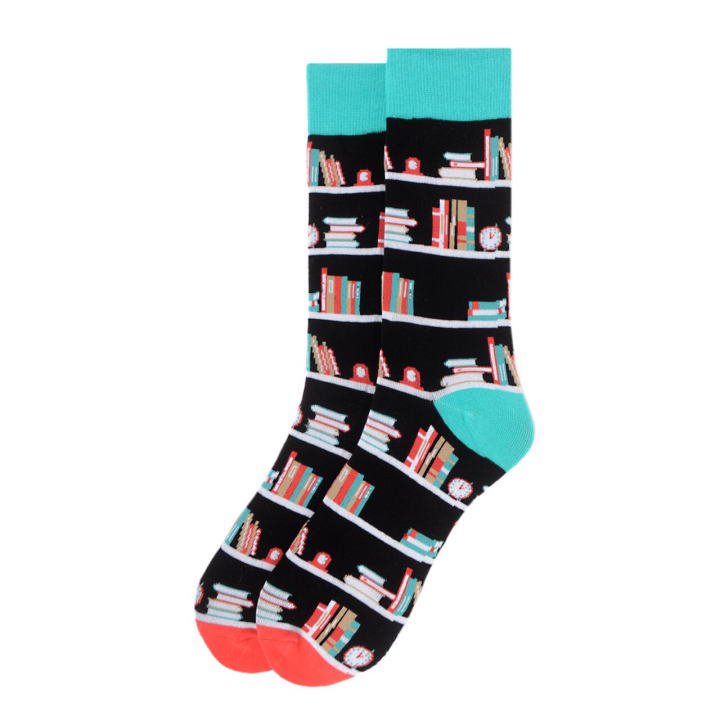 靴下 本好き 読書家の方へ 本がいっぱい 本棚 メンズソックス  メンズ ソックス