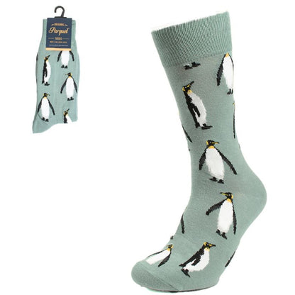 グレー ペンギン 皇帝ペンギン ユニーク 面白 おもしろ コミック 靴下 メンズ ソックス メンズソックス