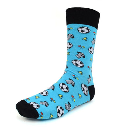 水色 サッカー サッカーボール ユニフォーム ユニーク 面白 おもしろ コミック 靴下 メンズ ソックス メンズソックス